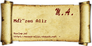 Mózes Aliz névjegykártya