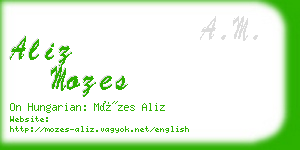 aliz mozes business card